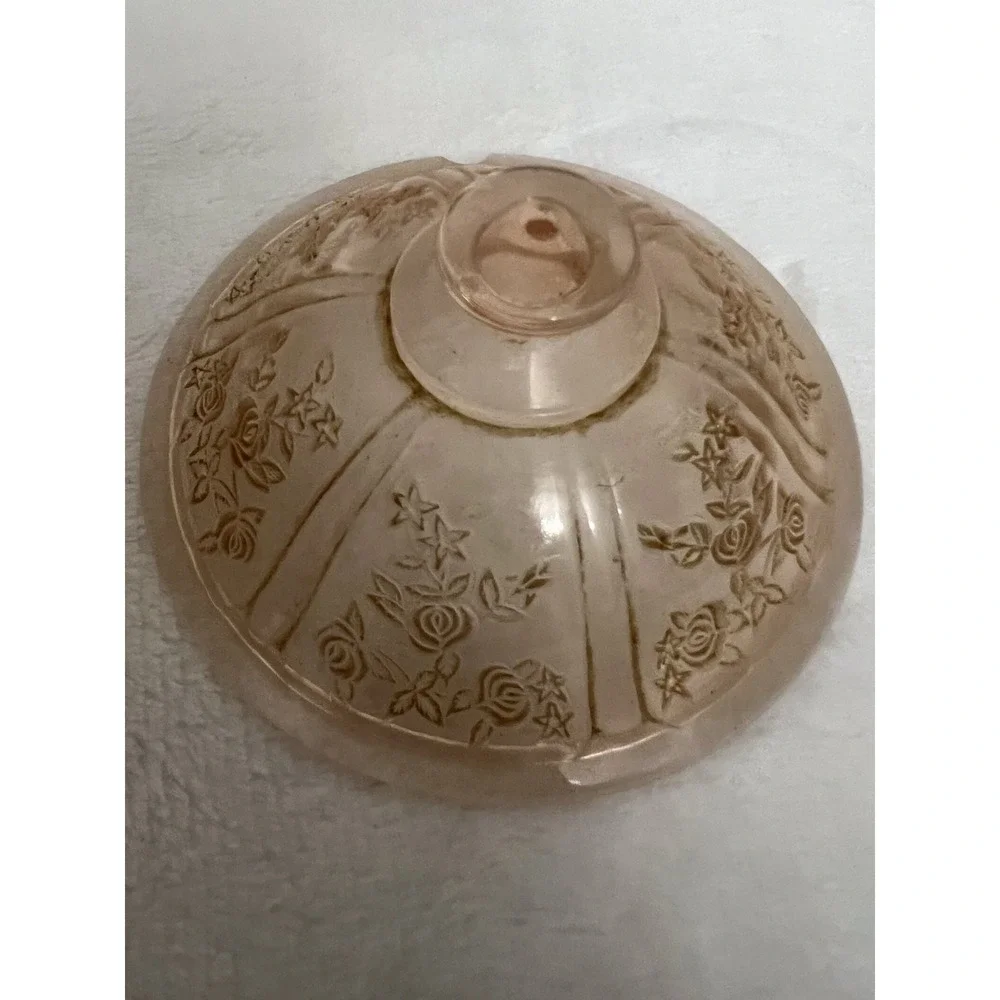 Federal Glass Sharon Cabbage Rose Sugar Bowl Lidded Pink Depression Glass